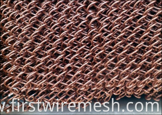 Phosphor bronze mesh drapery for hanging ceilings